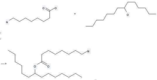 The 7-Tetradecanol can react with 8-Amino-octanoic acid to get 8-Amino-octanoic acid 1-hexyl-octyl ester